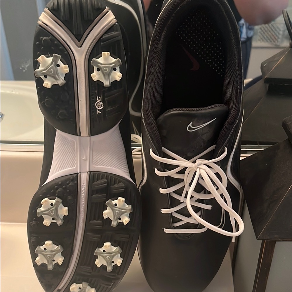 Nike Black Golf Shoes with White Accents